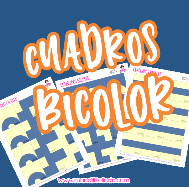 Cuadros bicolor - material preescolar