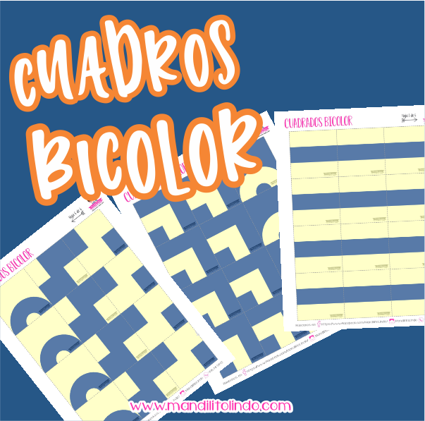 Cuadros bicolor - material preescolar