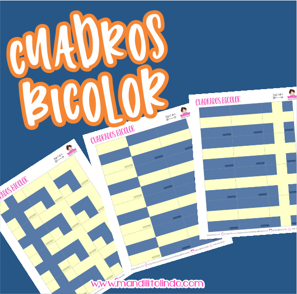 Cuadros bicolor - material preescolar