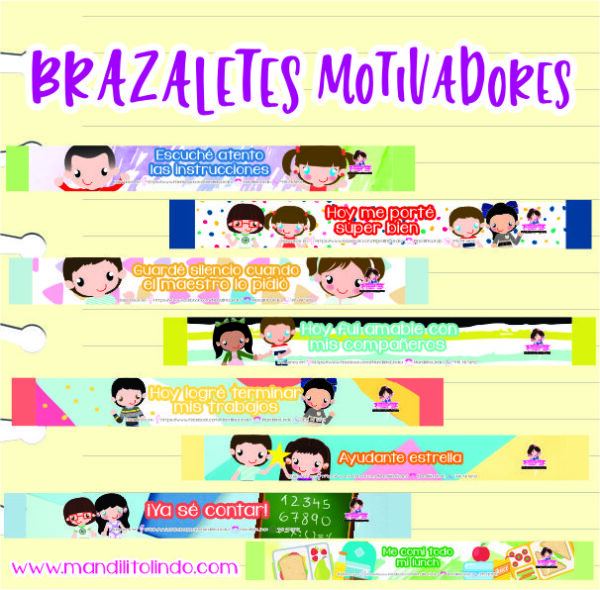 Material didáctico - Brazaletes para alumnitos