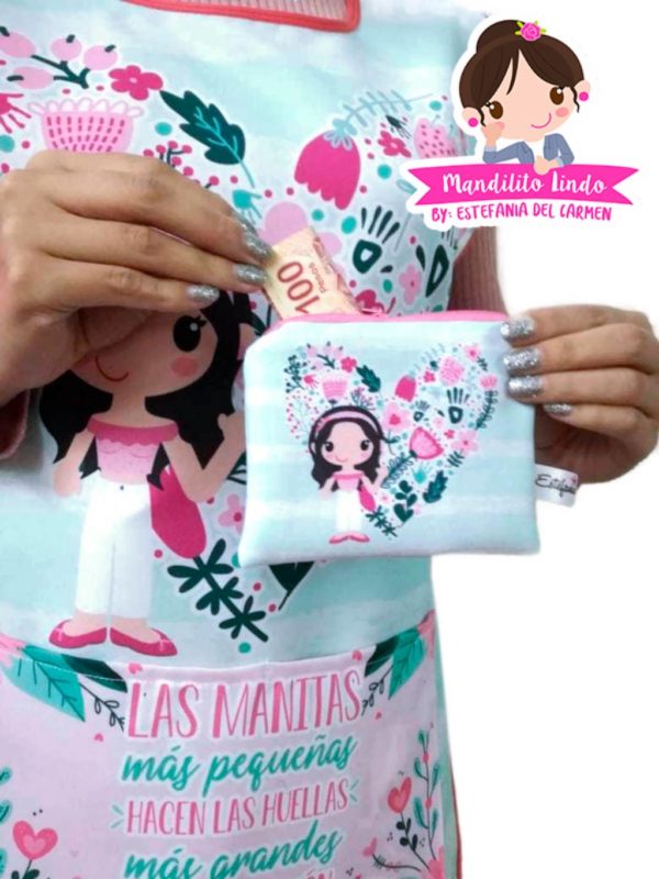 Monedero - corazón de flores