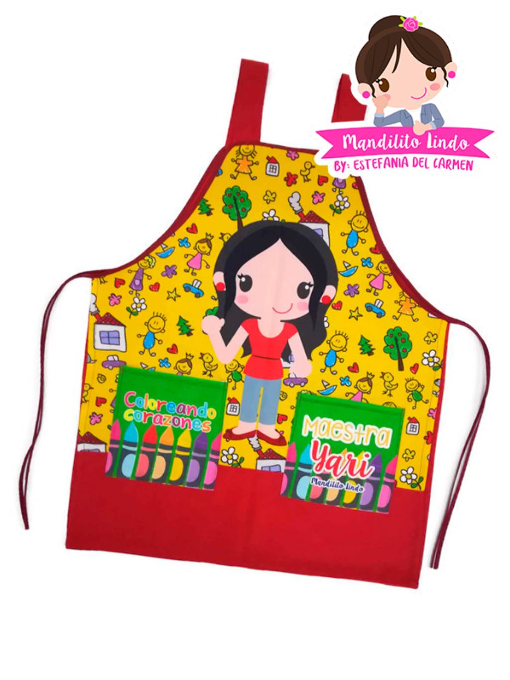 Mandil - coloreando corazones