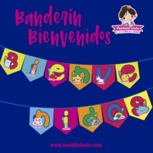 Banderín recortable - Bienvenidos