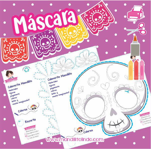 Material didáctico - Máscara Calavera