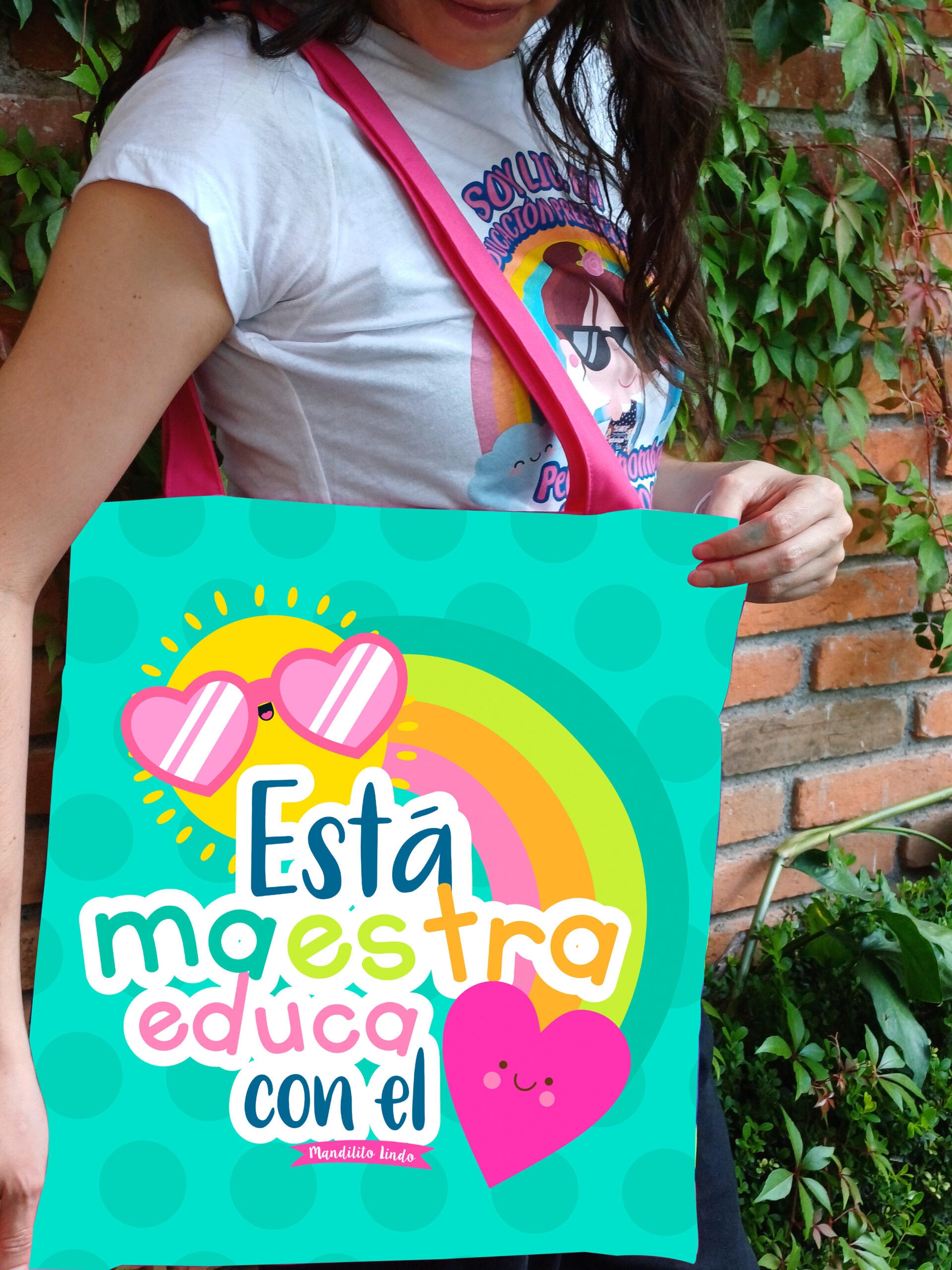 Bolsa Tote Bag - Esta maestra educa con el corazón